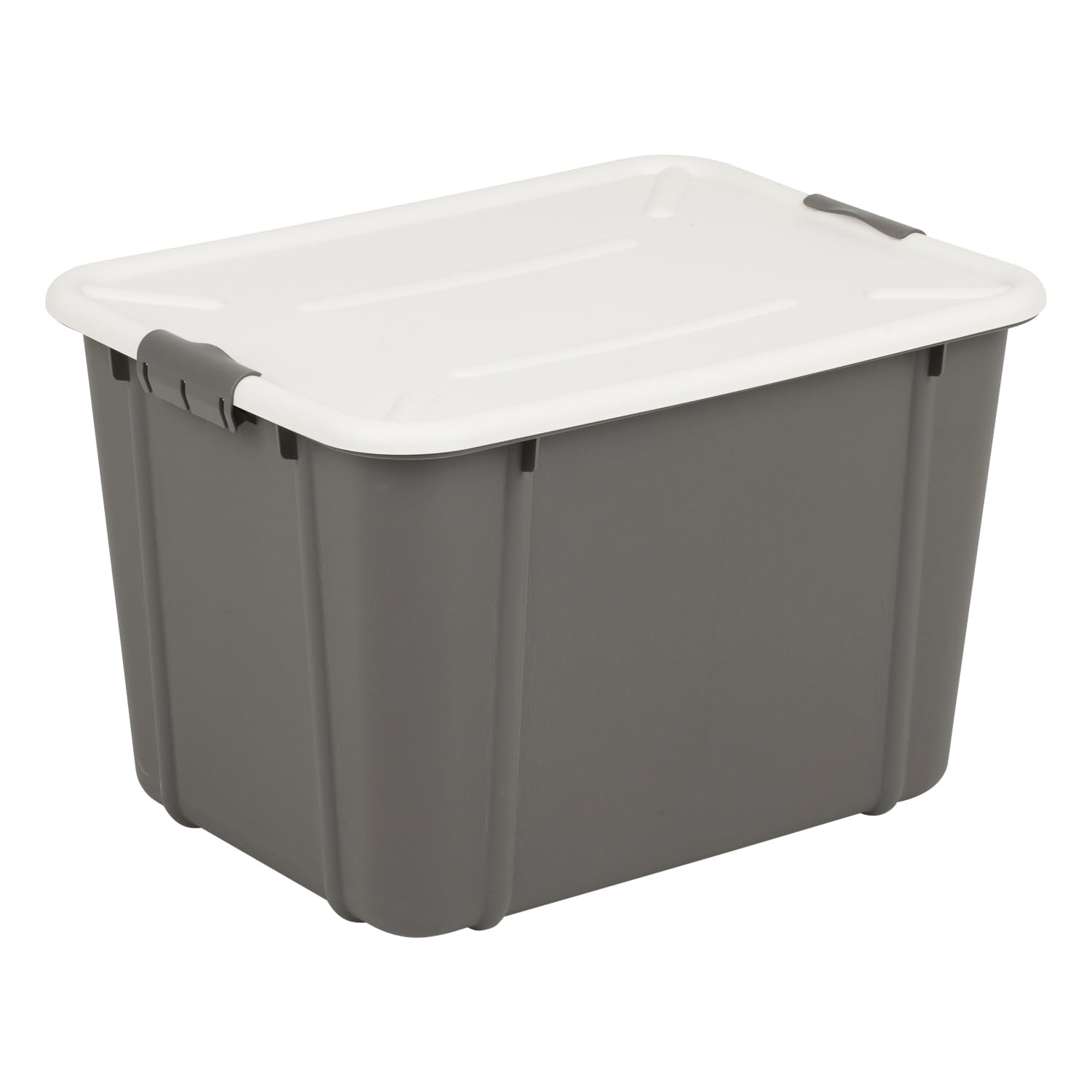 Branq Home Essential Dark Grey 30 Litre Heavy Duty Large Storage Box With Clip Locked Lid, Bpa Free Plastic Stackable Storage Box, Ideal For Garage And Home Storage, 44.7 X 34 X 29.3 Cm (Lxwxh)