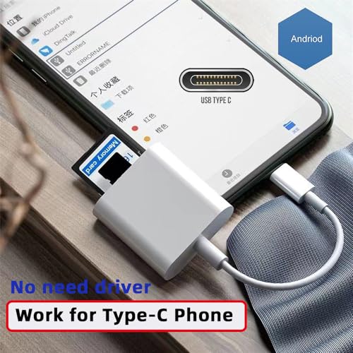 NFHK USB 2.0 Type C USB-C to TF Micro SD SDXC SDHC Card Reader Adapter Compatible with MacBook Laptop Tablet Phone - Image 4
