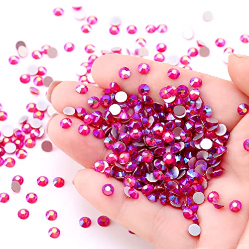 Image of Novani Crystal Rhinestones, Flatback Loose Gemstones 288pcs Glass Rhinestones for Clothes Shoes Crafts Makeup Nail Art and DIY Decorations(SS30, Light Siam AB)