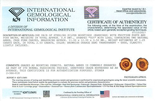 Ian and Valeri Co. Light Amber Sterling Silver Rose Earrings Stud4