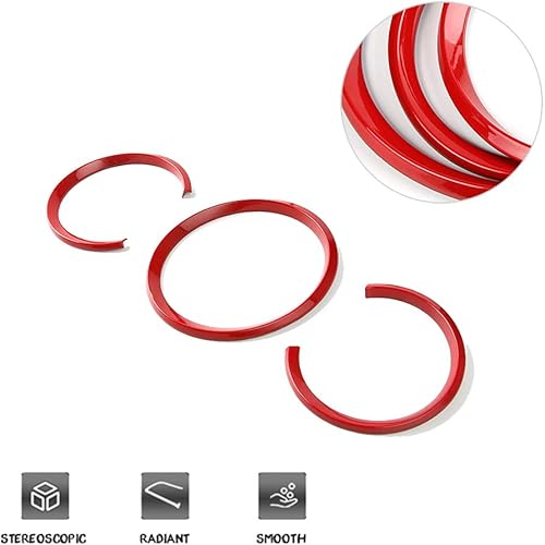 Miniatura 2 de GTINTHEBOX 3 piezas de anillo de decoración de borde rojo para Porsche Macan 2014 en adelante