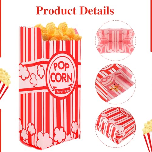 Image of 300 Pcs Popcorn Bags, 1 Oz Paper Popcorn Bag Individual Servings for Pop corn Machine Maker Cart Bulk Movie Nights Cinema Party Supplies