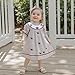 Toddler Baby Girl Outfit Football Smocked Dress Rugby Embroidery Plaid Dresses Summer Kids Game Day Clothes (Khaki, 3-4 Years)