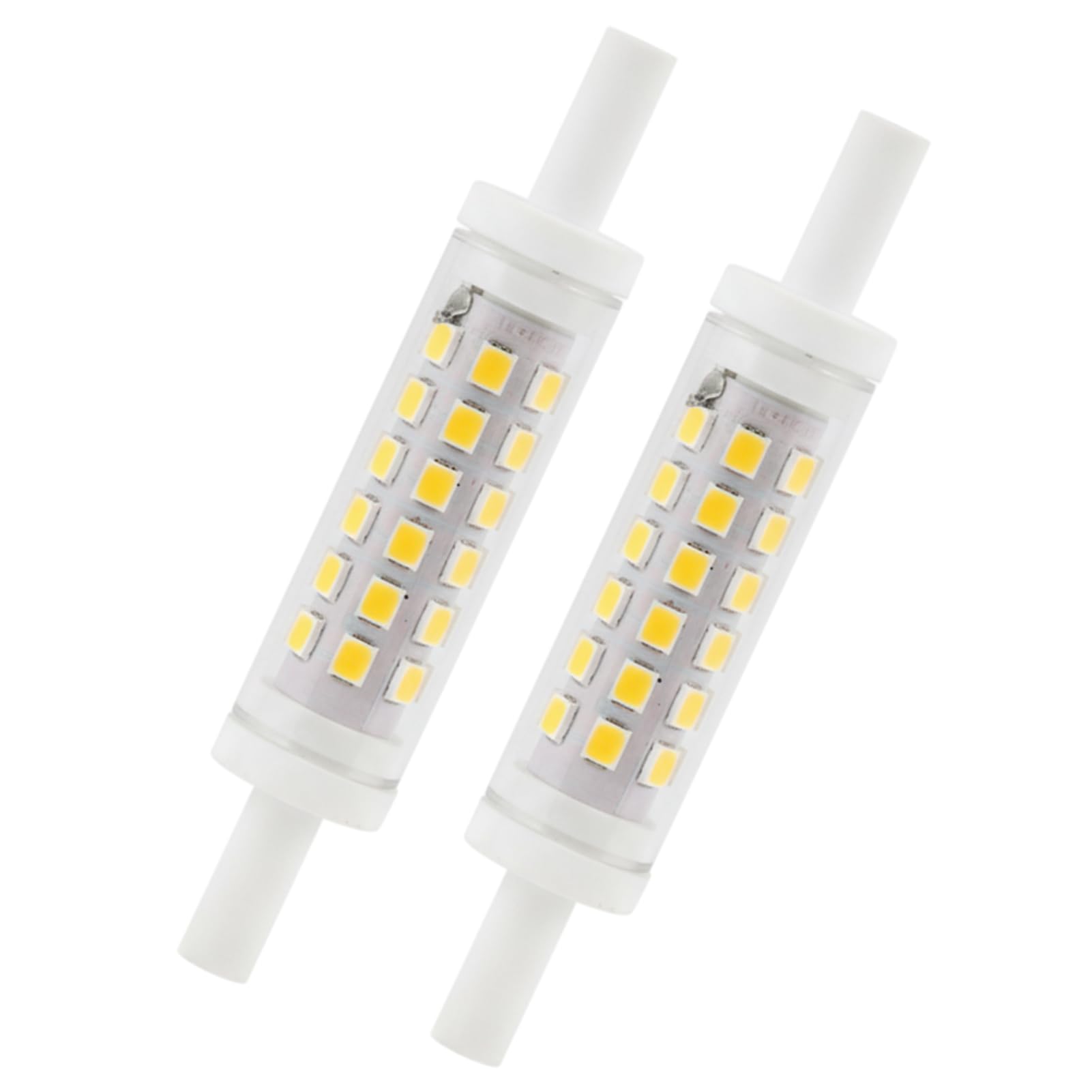 Cateye 2Pcs R7s LED Bulb 78mm Dimmable 5W Warm White 3000K, Linear J78 Double Ended Floodlight, R7s LED Halogen Replacement Bulbs, 78mm Security Light Bulb for Ceiling Uplighter Reading Lamp