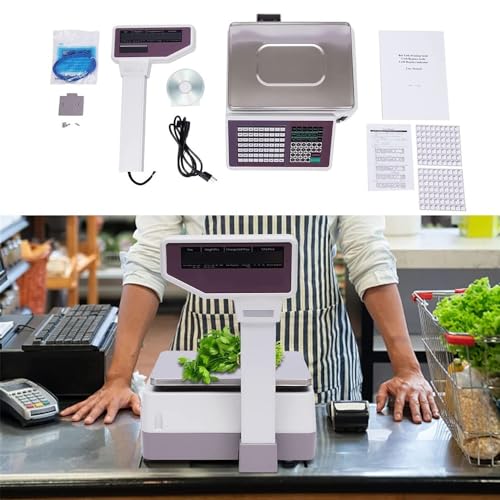 Báscula electrónica con impresora térmica y doble display 30kg miniatura 6