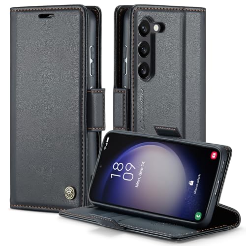 owlhold for Samsung Galaxy S23 6.1" Flip Case, Cash & Card Slots, Black