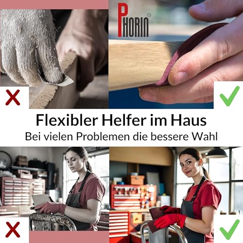 Phorin® Schleifvlies 5 m × 100 mm Korn 240 – Schleifschwamm ist extrem robust und langlebig - Schleifpad optimal geeignet für Lack, Holz, Metall, Edelstahl uvm.