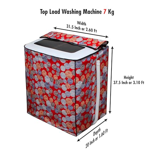 Image of DREAM CARE Waterproof & Dustproof Washing Machine Cover Top Load & Semi Automatic Suitable for 7 kg, 7.2 kg, 7.5 kg (83 x 95 x 51 cms)