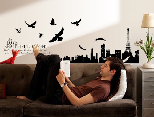 Ufengke® Città Silhouette Paesaggio Urbano di