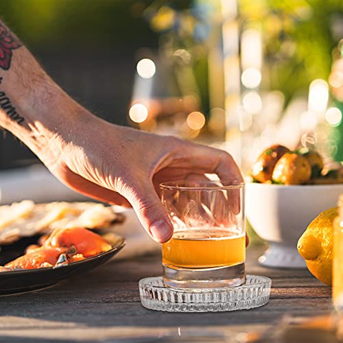 Avla A-CRYSTALCOASTERS-8P 8 Pack Crystal Drink Coasters, Glass Round Cup Mat, Clear Decorative Wine Bottle Coasters Barware Set thumb #6