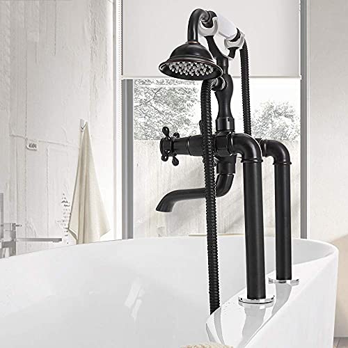 Systèmes de douche en laiton noir avec mitigeur de baignoire double