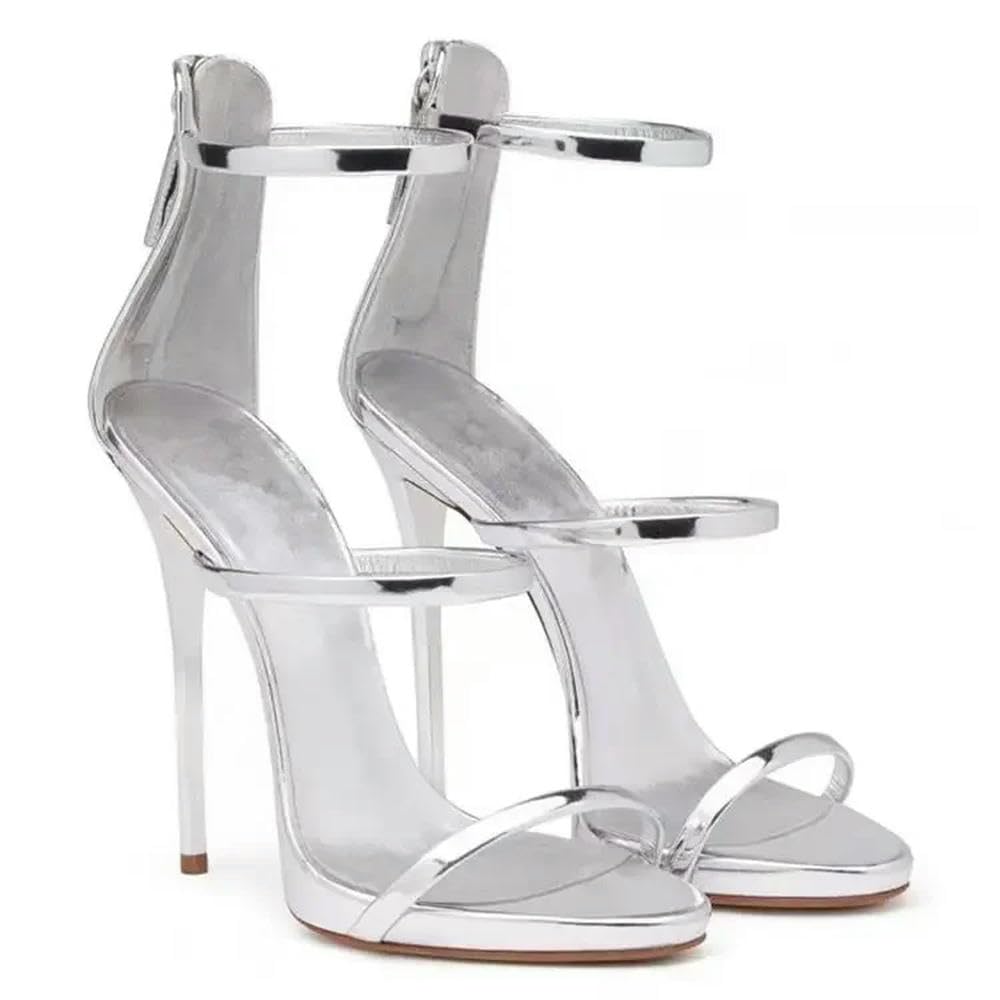 Sandales à Talons Aiguilles Sexy pour Femmes, Chaussures d'été à la Mode de Haute qualité avec Fermeture éclair et Sangles