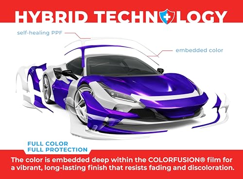 Image of ColorFusion PPF by VViViD, Gloss Flip Purple Blast Dry Apply PPF Vinyl Car Wrap Roll 60ft x 5ft