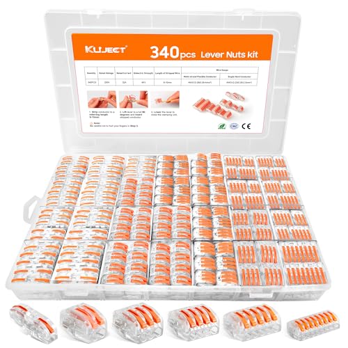 Image of 340PCS Lever Wire Connectors Kit with 2 /3 /4 /5 /8 Conductors