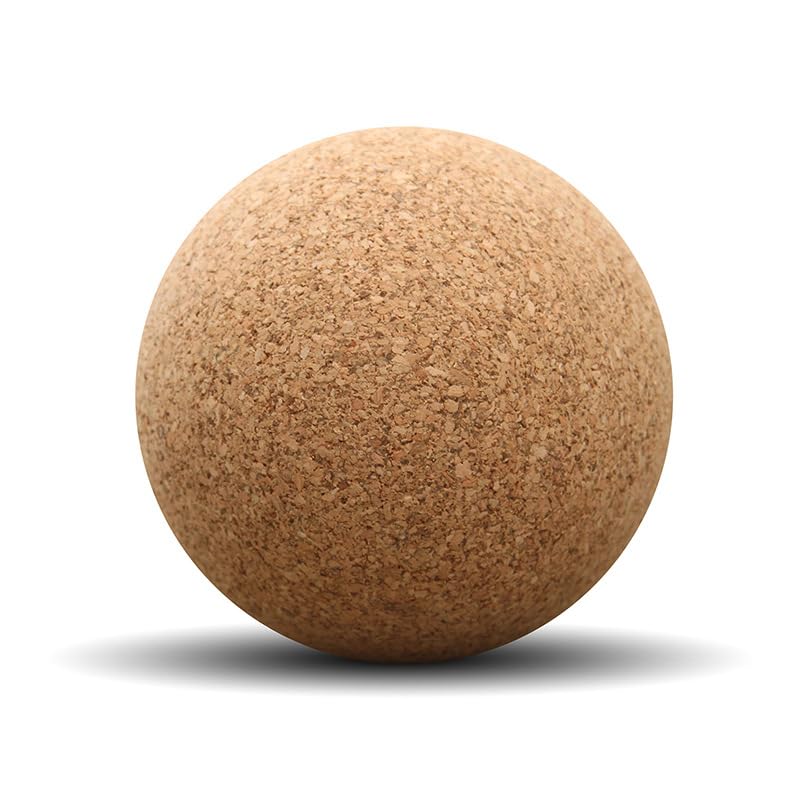 Natural Cork Massage Ball Eco Sports Equipment Round Exercise Therapy Ball Self-Myofascial Release Tool (80 mm)