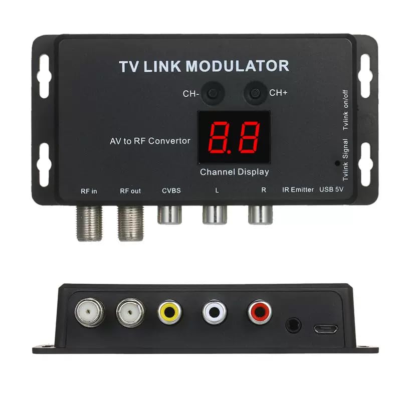 Top view of Dpofirs UHF Modulator showing channel buttons and display