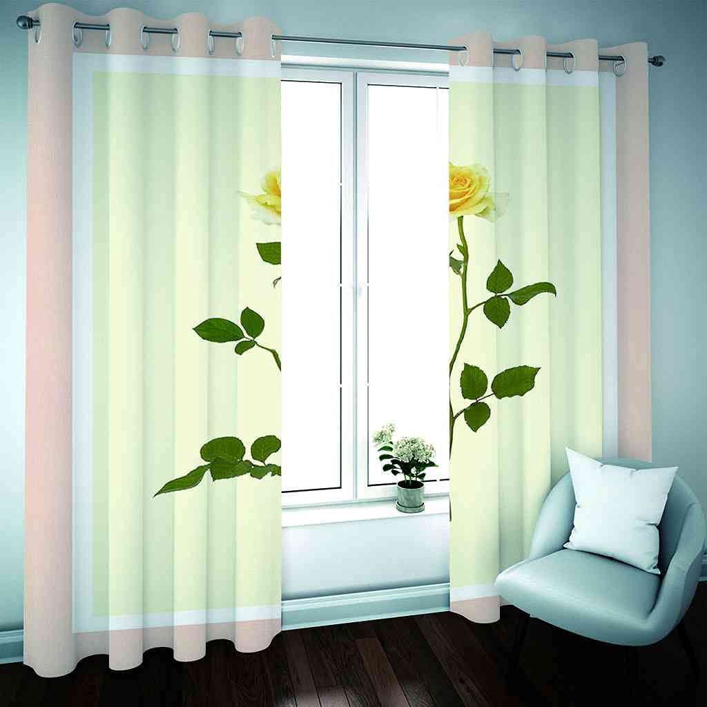 Modernas Cortinas Dormitorio Juvenil Impresión 3D Rosa Planta 300x280cm Ojales Cortinas Opacas 2 Piezas para Dormitorio Habitación De Los Niños Cortina Decoración del Salón