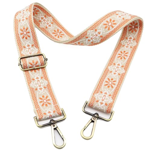 Image of LEMEDE Purse Strap Adjustable Replacement Crossbody Bag Strap Retro Jacquard Embroidery Shoulder Straps for Canvas Bag