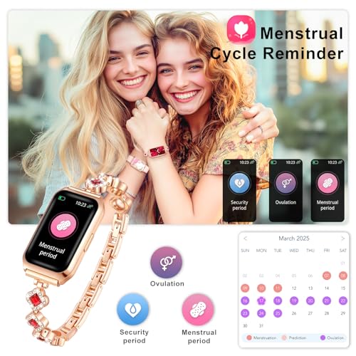 ساعة ذكية للنساء من هوميليدا (ذهبي وردي-احمر)