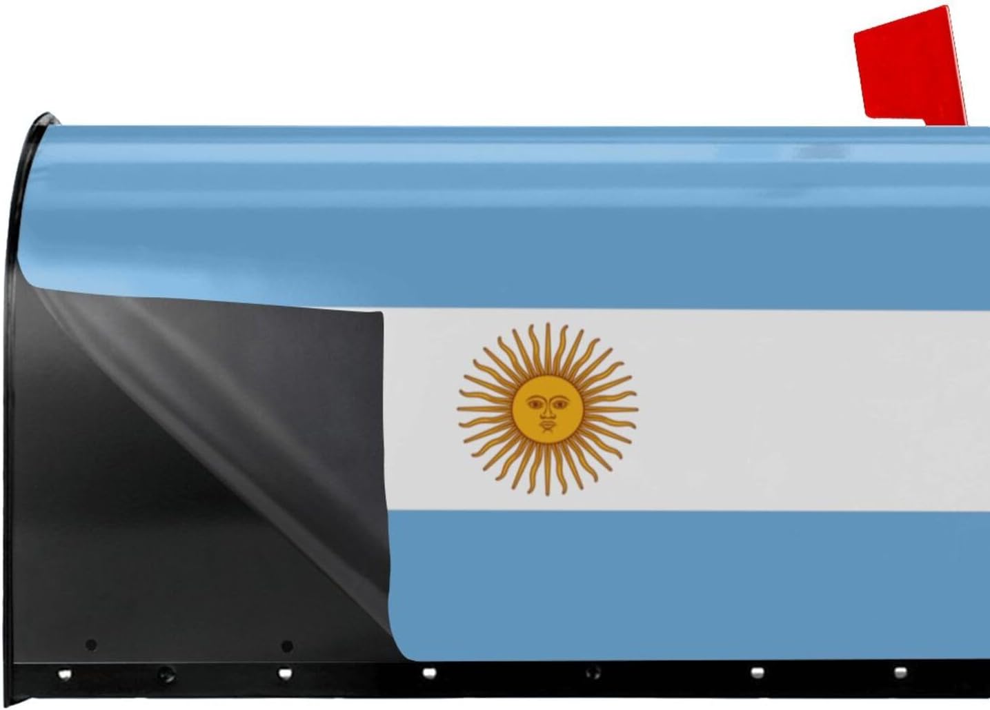 Argentine Flag Print Magnetic Mailbox Cover - Decorative Seasonal Outdoor Mailbox Wrap Mailbox Accessory for Standard & Large US Mailboxes (21×18 in / 25.5×21in)