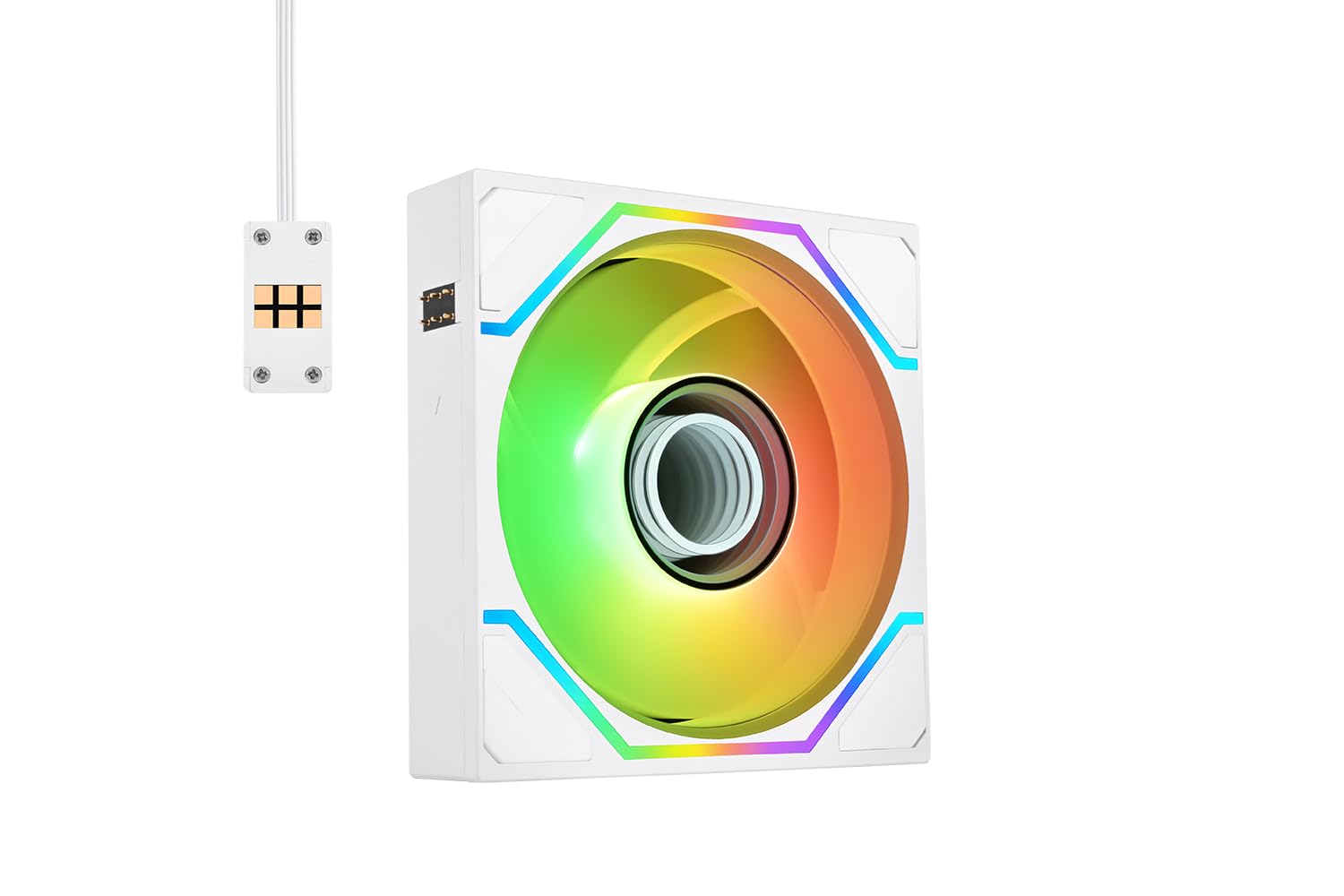 Thermaltake SWAFAN 120 EX Infinity ARGB Sync | Ventola per PC ARGB | Fissaggio magnetico MagForce 2.0 | Doppio specchio infinito | Pale per ventola intercambiabili | 120 mm | Snow