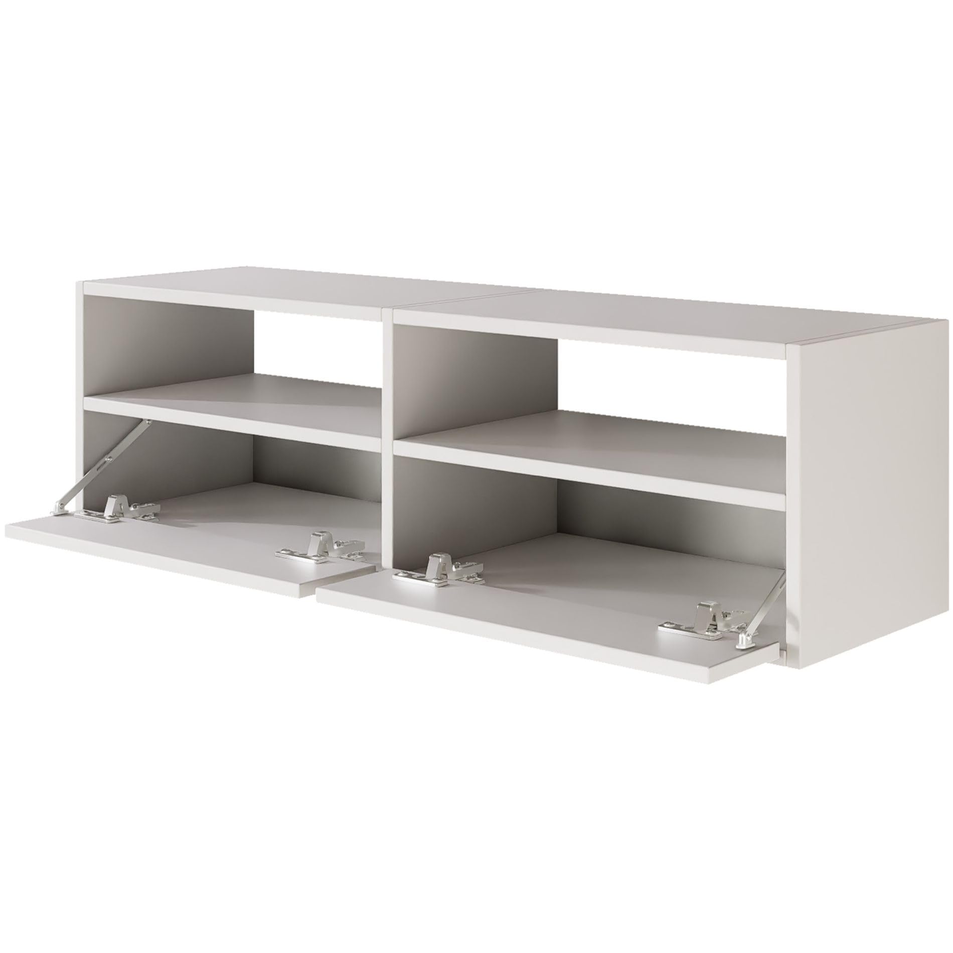 Selsey TV Lowboard - Weiß Farbe Moderne Fernseher Kommode 100 x 30 x 30 cm (BxTxH) TV Unterschrank für Wohnzimmer Schrank mit Klappen Push to Open Lowboard Hängend TV Cabinet Wandmontage