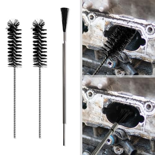 Intake Valve Carbon Cleaner Brush - 3pcs Engine Bay Cleaner Nylon Kit Carburetor Drill Cleaning...