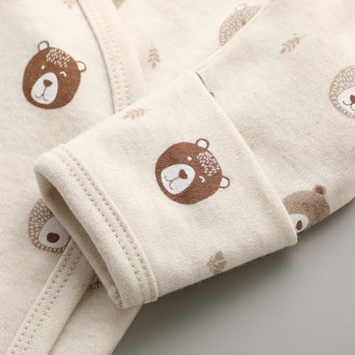 Image of O2 BABY 100% Organic Cotton Kimono Gown with Mittens & Fold-Over Pouch