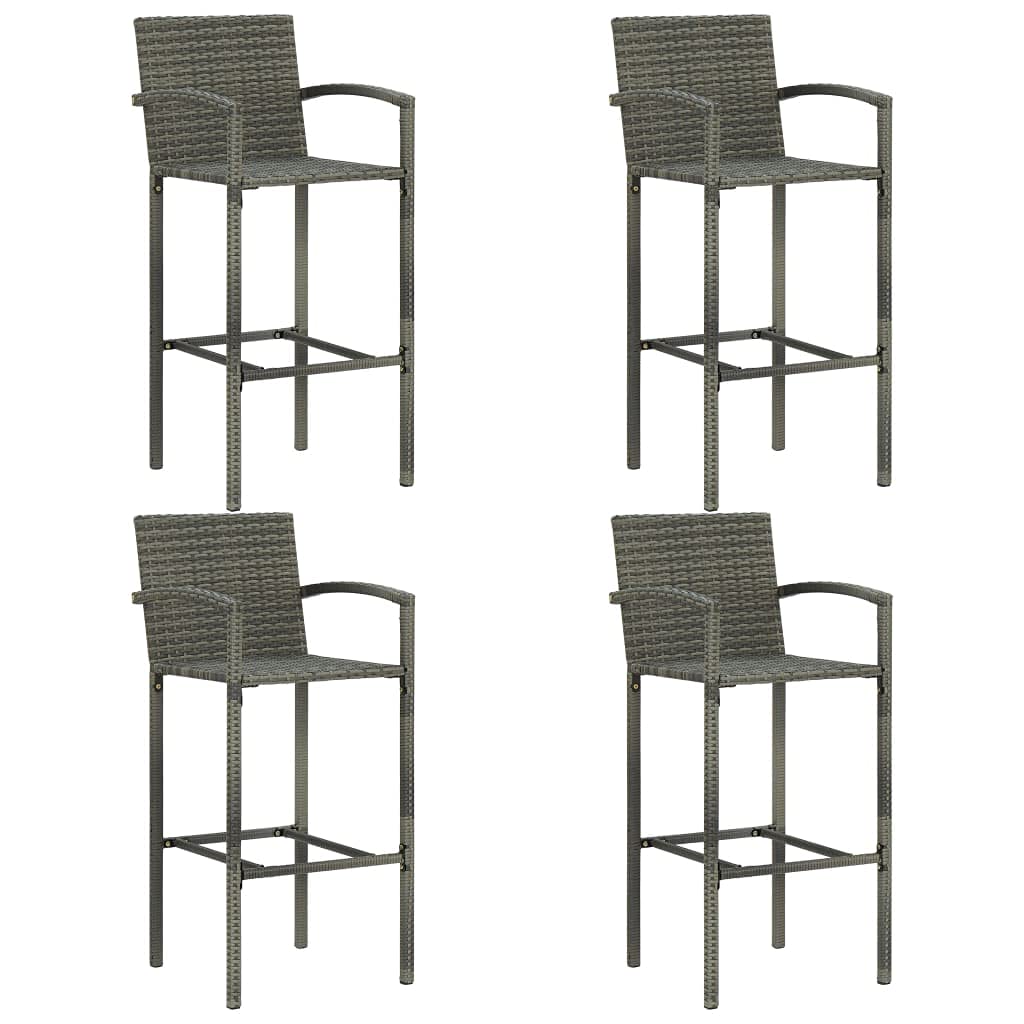 Conjunto de Bar para jardín 5 Piezas grissillas terraza Exterior Muebles Jardin Exterior Mesa y sillas terraza Conjunto Mesa y sillas jardinDiseñado para JARDÍN