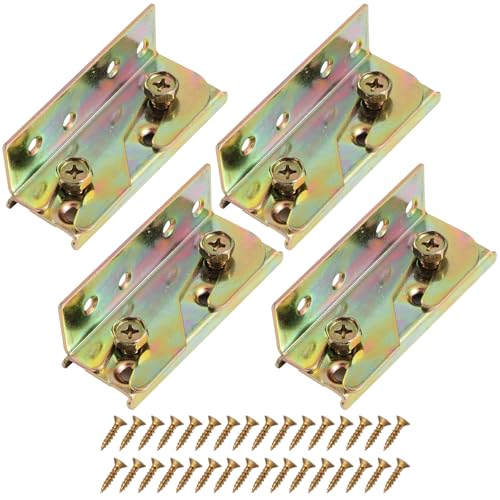 Paoeyrb 4Pcs Rust Proof Bed Rail Brackets with 32 Pcs Srews