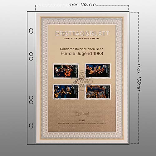 Prophila Collection Ersttagsblatt-Album (blau) mit 20 Hüllen für Ersttagsblätter (ETB)