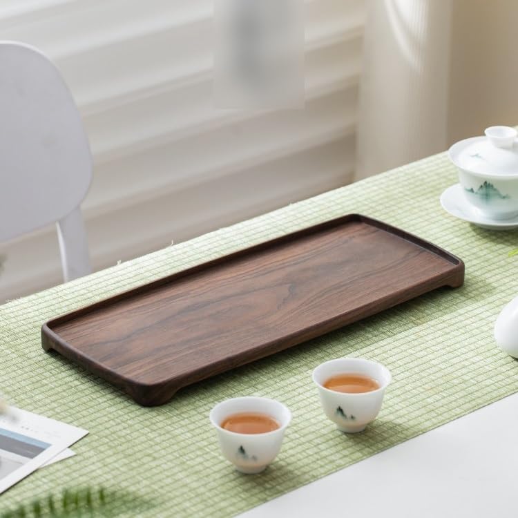 Bandeja para El Té De La Tarde Bandeja de té seco de Nogal Bandeja de té de Drenaje Rectangular Simple for el hogar, Bandeja de Taza de té pequeña for Mesa de té Juego De Té Kung Fu(M)