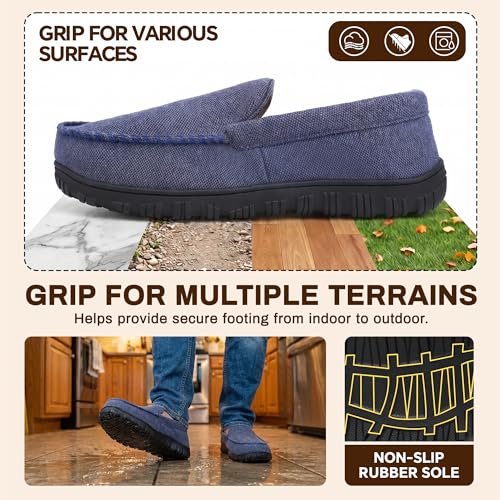 Image of shoeslocker Mens Slippers Microsuede Moccasin Memory Foam House Shoes