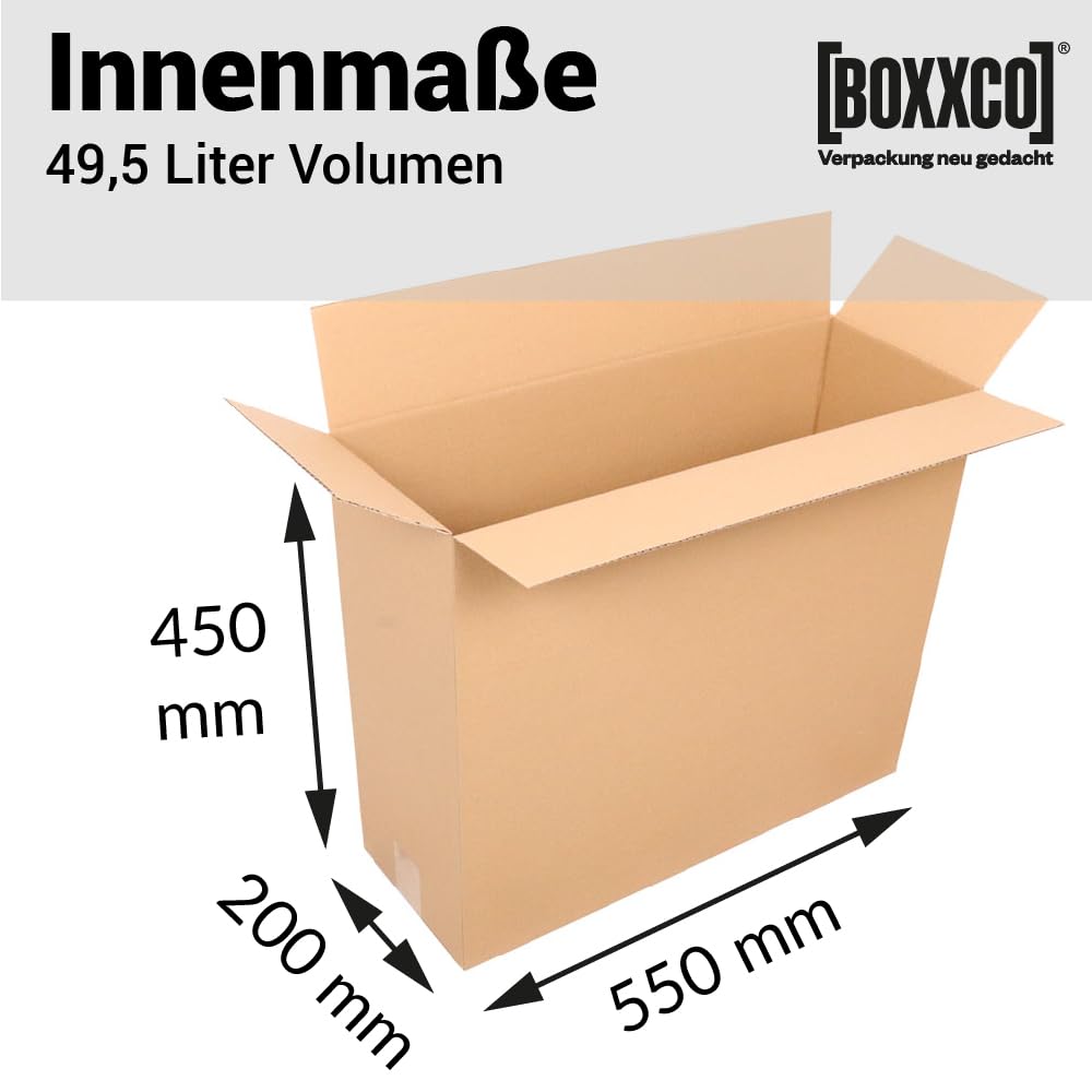 60 Stück 1-wellige Faltkartons 550x200x450 mm