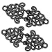 Bezelry 4 Pairs Filigree Trivet Cape or Cloak Clasp Fasteners. 64mm x 29mm Fastened. Sew On Hooks and Eyes Cardigan Clip (Matte Black)