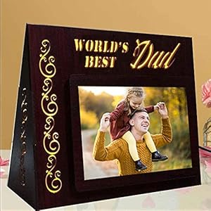 Gift Jaipur Personalised Worlds Best Dad Photo Led lamp Frame – Perfect Birthday Fathers Day Retirement Gift