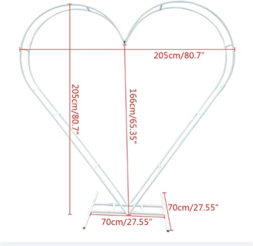 Miniatura 8 de Arcos de boda de corazón para ceremonia, soporte de arco de corazón de boda, telón de fondo de arco de metal blanco, soporte de globos de arco de