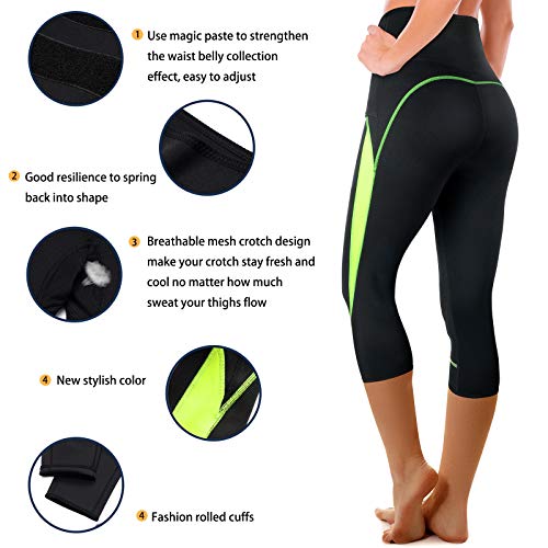 image for Ursexyly Women Sauna Yoga Pant Capris Fat Control Sweat Legging with W