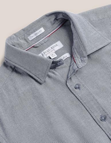Image of U.S. Polo ASSN. Men's Solid Spread Collar Premium Cotton Oxford Tailored Fit Shirt