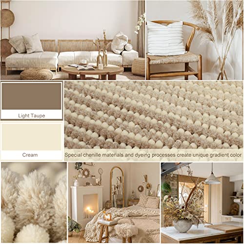 Bsicpro Large Bathroom Rugs, Bath Mat Rug For Bathroom Non Slip 24 X 70 Inches Water Absorbent Chenille Bathroom Runner Rugs Floor Mats Machine Washable (Light Taupe And Cream) #TOP4