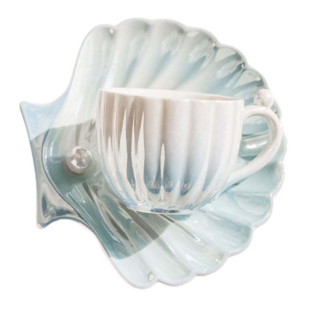 Gatuida Set di Tazza da Caffè dal Design Elegante con Piattino in Ceramica da 300ml Leggero per Bere Caffè a Casa al Ristorante