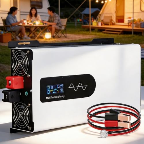 Image of Power Inverter Pure Sine Wave, with LCD Display and 2 AC Outlet, 5000W 6000W 7000W 8000W 10000W for Home RV Truck Car Camping Solar, 12V 24V 48V 60V 72V(10000,12V)
