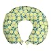ABAKUHAUS Limones Cojín de Viaje para Soporte de Cuello, Las Frutas cítricas Tonos Pastel, Viajes Siestas Leer Mirar TV, 30x30 cm, Aceituna Verde Amarillo