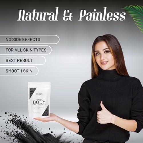 Image of BALEEN Bikini Wax Powder Women with Charcoal 120 Gm (Pack Of 2) | Painless Herbal Hair Removal Powder for women Bikini Area, Legs, Hands & Underarms with No Harmful Chemicals, No Irritation
