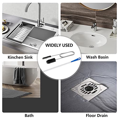 Image of YUNGMAX Drain Unblocker Tools, Flexible 155 cm Double Ended Nylon Pipe Cleaner Brush and 45 cm Sink Unblocker Brush for Kitchen, Bathroom, Shower (sha1)