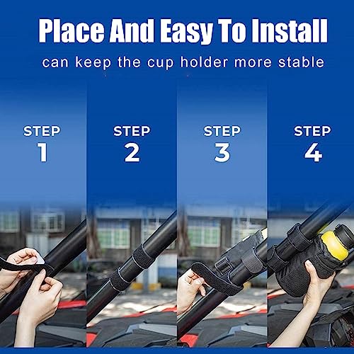 MUNSKT Bike Cup Holder with Mesh Pockets, Drawstring Waterproof Handlebar Drink Bottle Holder for Mountain Bike Scooter - Image 3