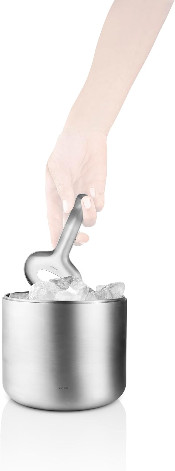 Eva Solo | Liquid Lounge Insulated Ice Bucket with Scoop | Keeps ice Cold and The Vacuum-Insulated ice Bucket ensures no Condensation on The Table | Brushed Steel
