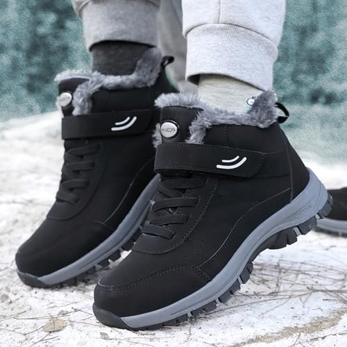 Bottes de neige chaudes homme doublées fourrure avec sangle