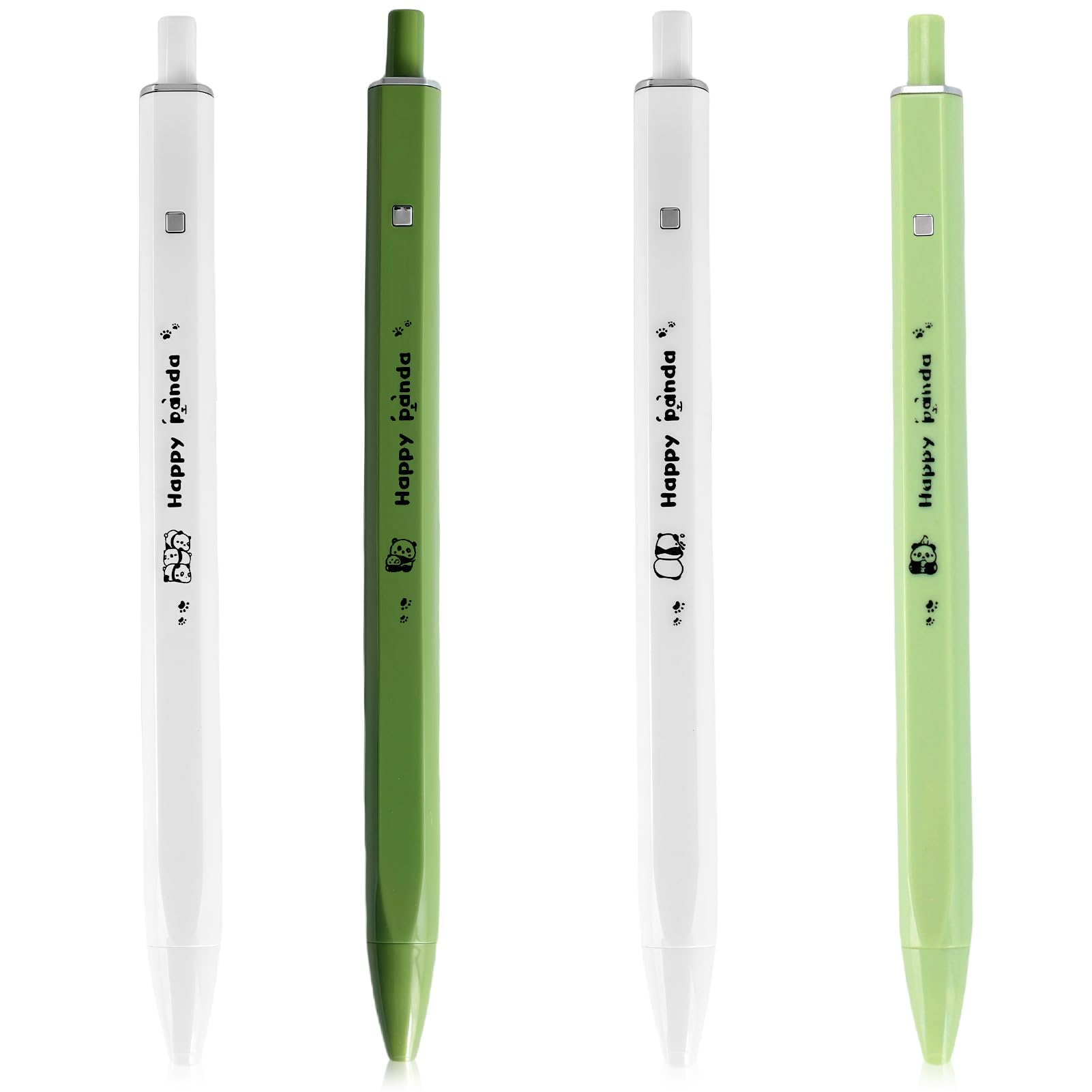 PLwelth 4Pcs Cute Panda Pens 0 5mm Black Ink Ballpoint Pens Cartoon Panda Gel Pen Kawaii Animal Retractable