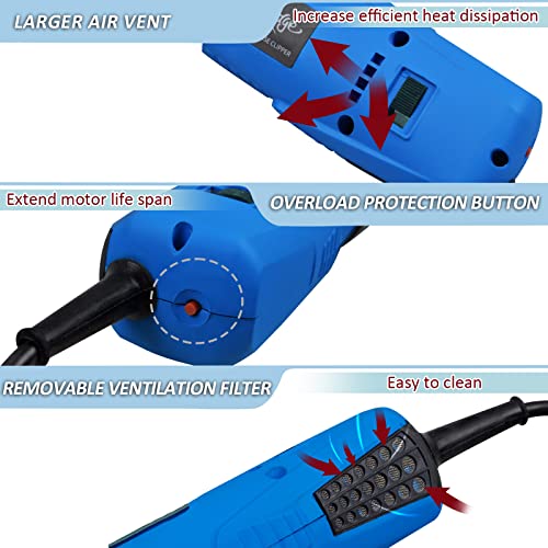 Wild Edge Horse Clipper, Heavy-Duty Light-Weight Professional Equine Horse Clipper And Grooming Kit For Donkey, Pony, Cattle #TOP4